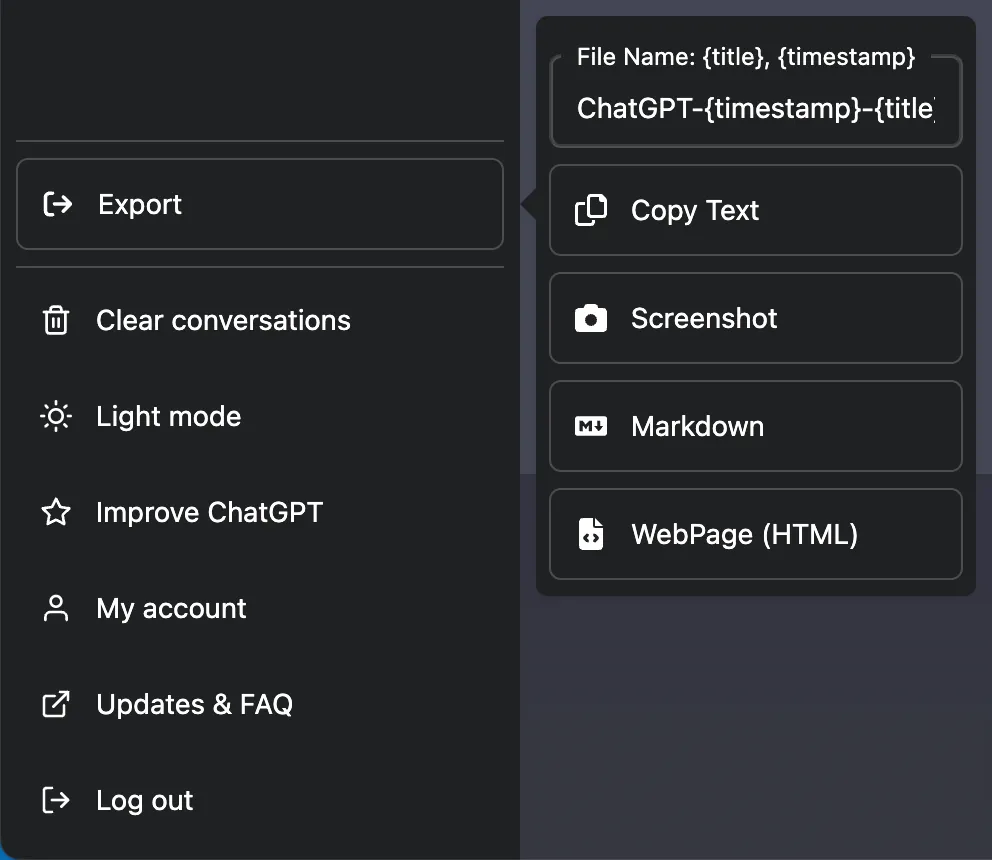 ChatGPT Exporter Screenshot
